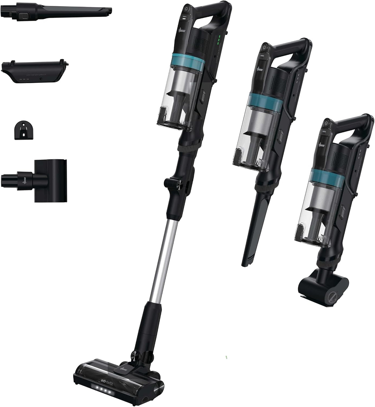 Hoover Steelstofzuiger HF1 Plus, autonomie 45 min, met flexibele slang, draadloze elektrische bezem, met turbomodus, all-vloerborstel, Quick Park & Go