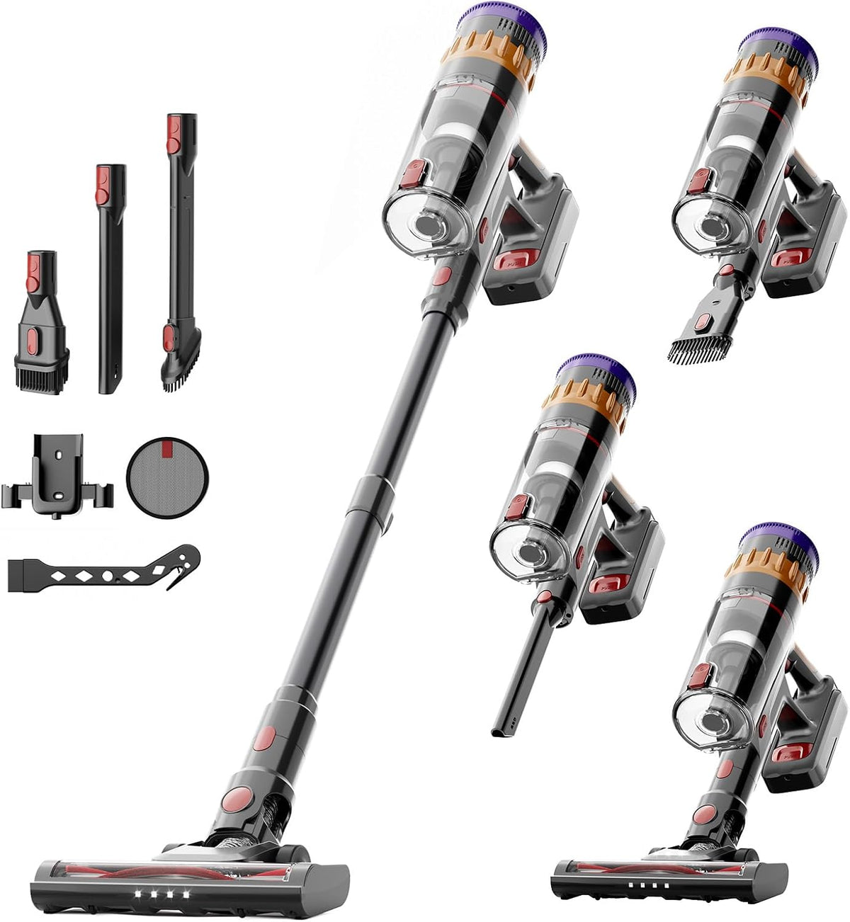 Steelstofzuiger Lefant V1 Draadloze stofzuiger, 40.000 Pa, elektrische bezem, met led-touch