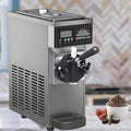 Zyldds Ijsmachine, opbrengst van 4-5 kg/u grijs, commerciële 450W softijsmachine, met voorkoeling, automatische reiniging, LCD-scherm