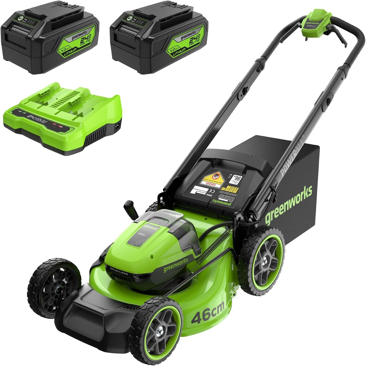 Elektrische maaier Greenworks Zelfrijdende Draadloze Accu Grasmaaier, 46cm Maaibreedte, 3 Jaar Garantie, MO48L424-01