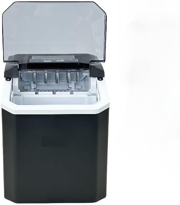 Amrttwy Ijsmachine Aanrecht, 12,7 kg/24 uur compacte ijsmachine(zwart), 9 ijsblokjes in 6 minuten, IJsblokjesmachine, voor op het aanrecht