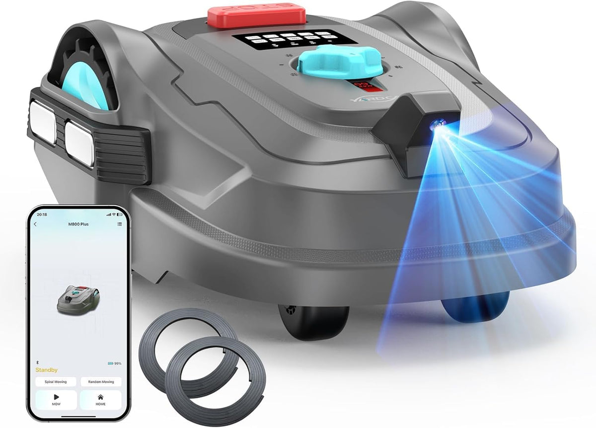 Yardcare Robotmaaier M800Plus, zonder begrenzingskabel, automatisch opladen, automatisch terugkeer-laadstation + app