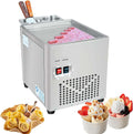 Wotzov Ijsmachine Gefrituurde, 220W commerciële ijsmachine, roergebakken ijsmachine, met enkele vierkante pan, roestvrijstalen commerciële ijsmachine